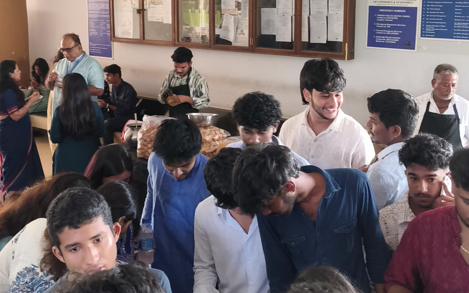 Stix N Vibes stall crowded with students picking stickers